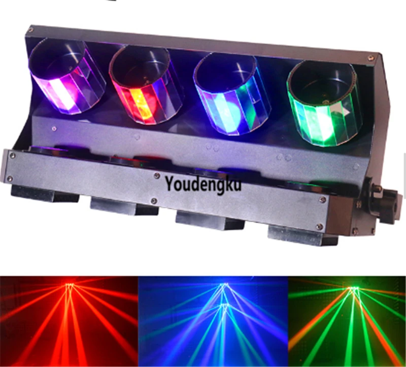 4 шт. 4x10 Вт rgbw 4в1 цилиндрический луч сканирование led сценический свет зеркальный