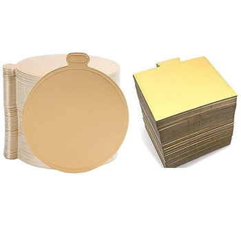 

Round Square Gold Mini Cardboard Cake Base Disposable Paper Coasters for Wedding Party Cake Pastry Cup 200Pcs