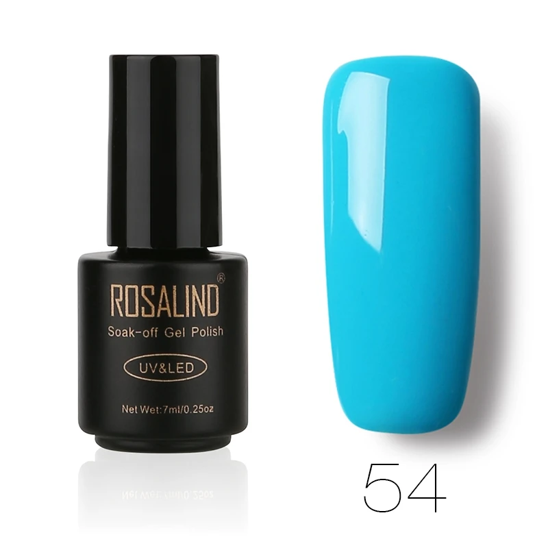ROSALIND Гель-лак для ногтей гибридные Лаки замочить от геля для ногтей Полуперманентная гелевая основа верхнее покрытие лак для ногтей для маникюра - Цвет: 54