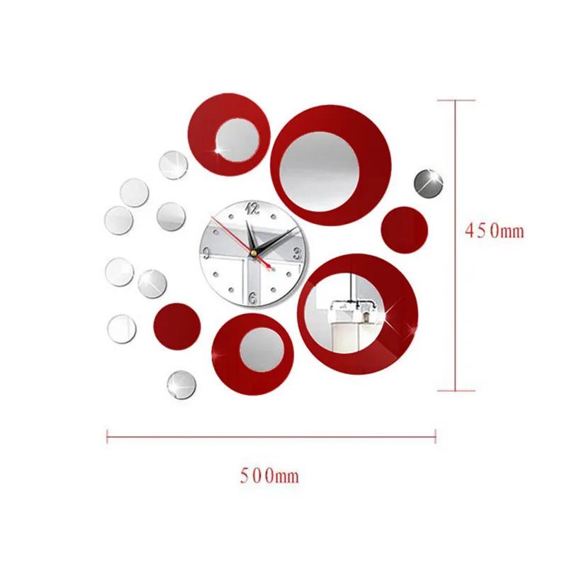 2 стиля Горячая Пузырьковые настенные часы рамка зеркальная поверхность настенные наклейки детская спальня 3D DIY настенные украшения съемное искусство