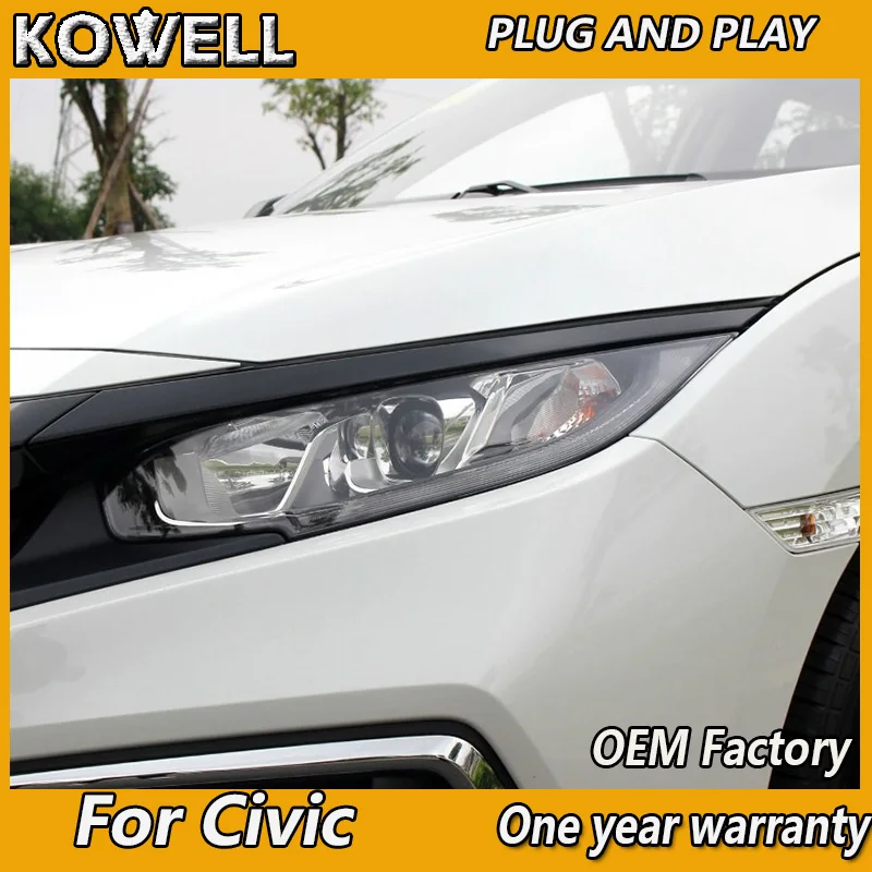 KOWELL автомобильный чехол для Honda CIVIC X 10th фара стеклянная крышка для civic фара крышка