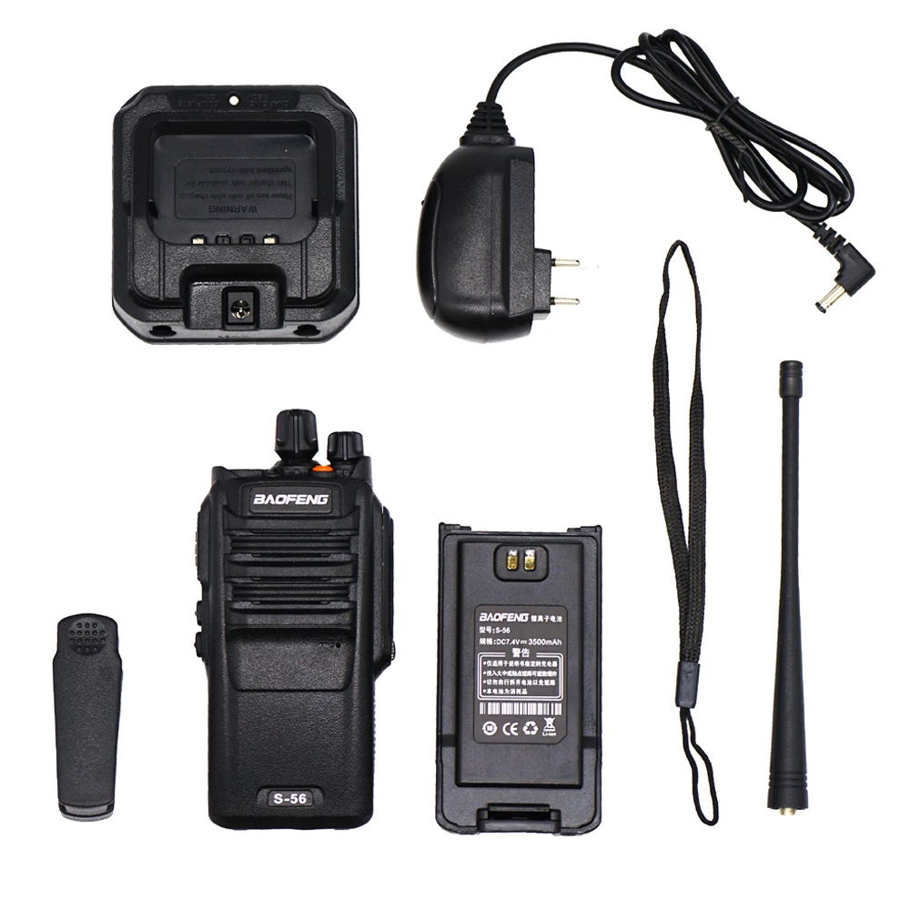 10 Вт высокой мощности Мощность Baofeng S-56 иди и болтай Walkie Talkie “иди и Водонепроницаемый 10 км Охота Любительское радио, Си-Би радиосвязь станции 3500 мАч UHF трансивер двухстороннее радио