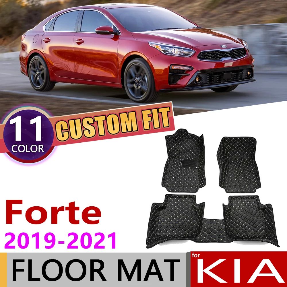 Пользовательские автомобильные кожаные Коврики для Forte Cerato K3 BD 2019 ~ 2021 5 мест