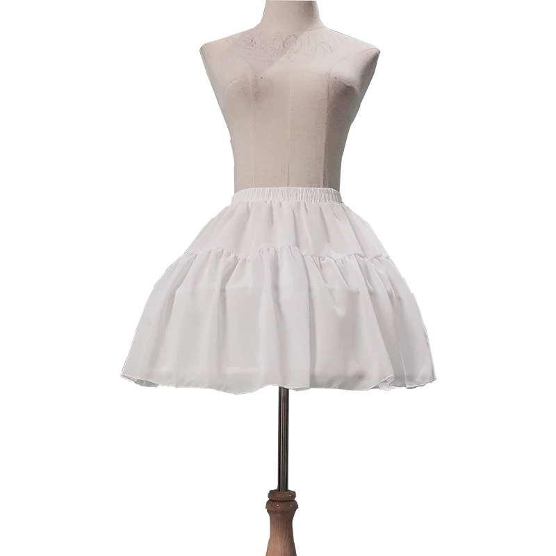 Гофрированная шифоновая Нижняя юбка, короткое платье, волнистые кости, Нижняя юбка Лолиты, балетная рокабилли кринолин