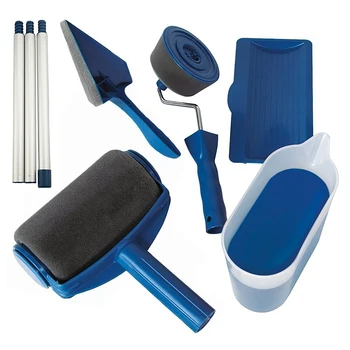 

8pcs Paint Runner Roller Brush Handle Tool Flocked Edger Office Room Wall Painting Home Tool Roller Paint Brush Set Dropship