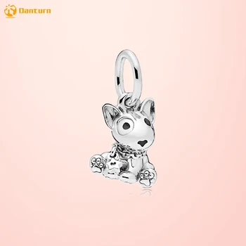 

Danturn 925 Sterling Silver Beads Bull Terrier Puppy Dangle Charm fit Original European Bracelets for Women Jewelry Making Gift