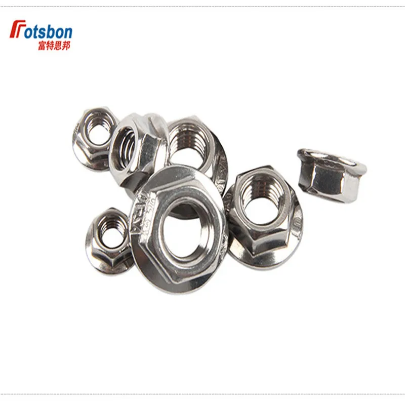 M3/M4/M5/M6/M8/M10/M12 шестигранные гайки с фланцем Ecrou 304 Стальная гайка Шестигранная Tuercas