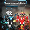 Assembled Building Blocks Intelligent Programming RC Robot 2.4G Dual Remote Control Mode Gravity Sensor Voice Control Robot Toy 4
