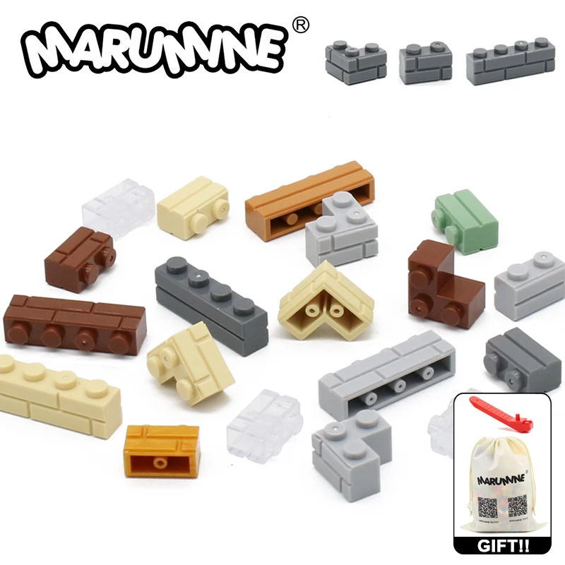 Marumine кубики MOC 1x4 1x2 настенный куб 15533 98283 2357 дома Строительные блоки аксессуары сборные элементы совместимы с