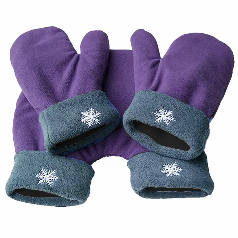 Перчатки, зимние перчатки guantes, семейные флисовые двойные утепленные ручки, набор из трех предметов, рождественские перчатки, подарок для подруг N1