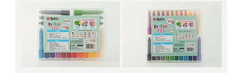 M&G AGMW8001/8002/8003/8004 Water-Soluble Colored Drawing Crayon 6/12/18/24 Color Spin Crayon