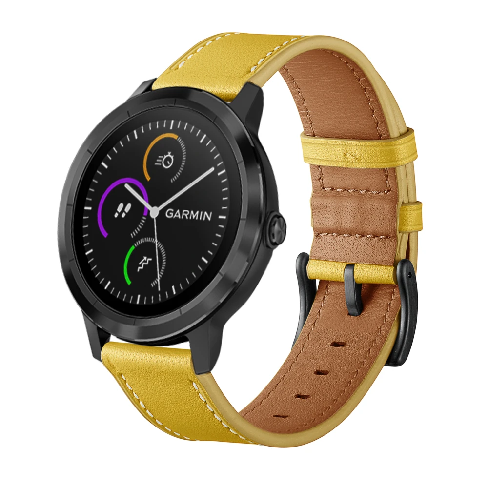 UEBN 20 мм кожаный ремешок на запястье для Garmin Vivoactive 3 музыкальный браслет ремешок для vivomove HR Forerunner 245 645 Ремешки для наручных часов