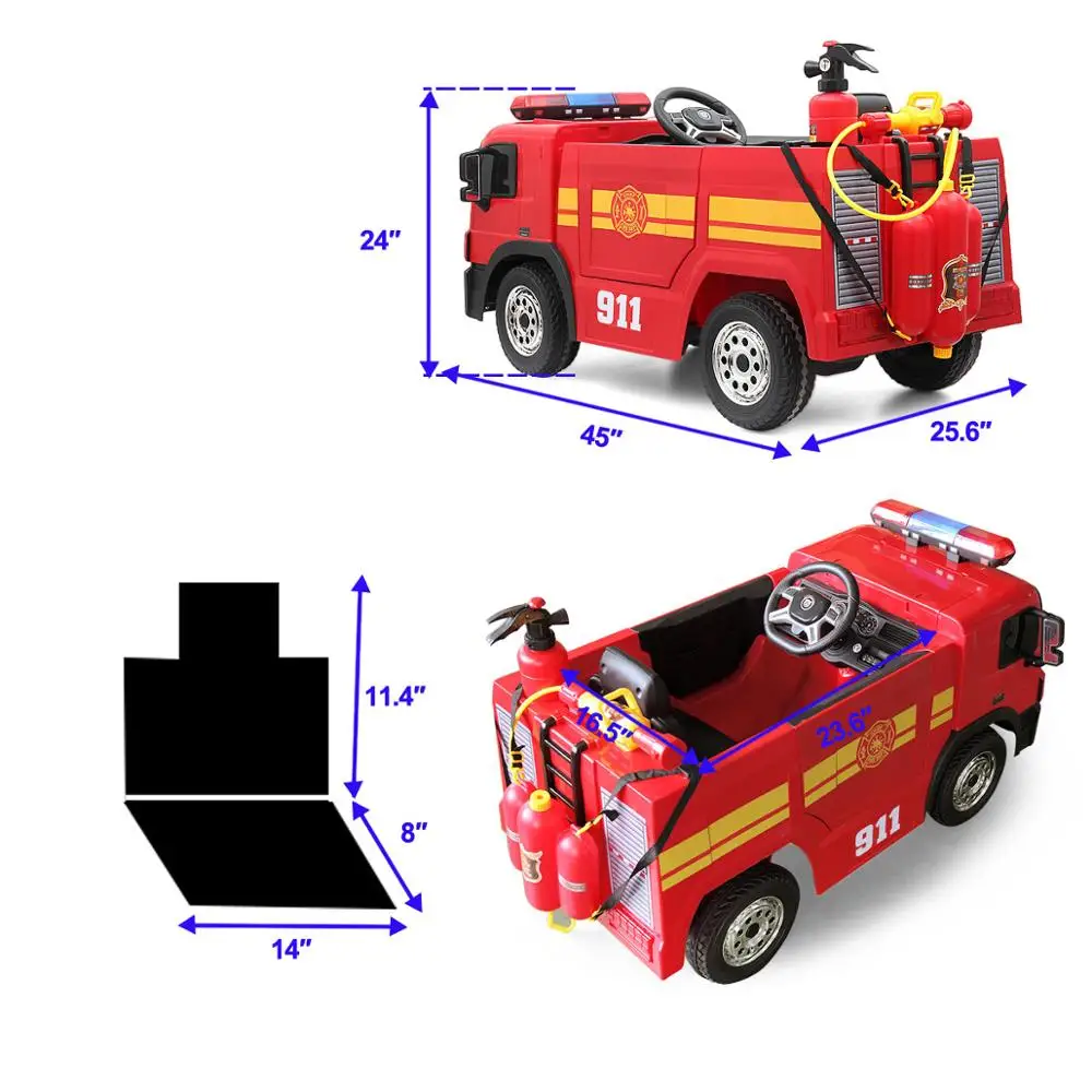 ride on fire truck 12v