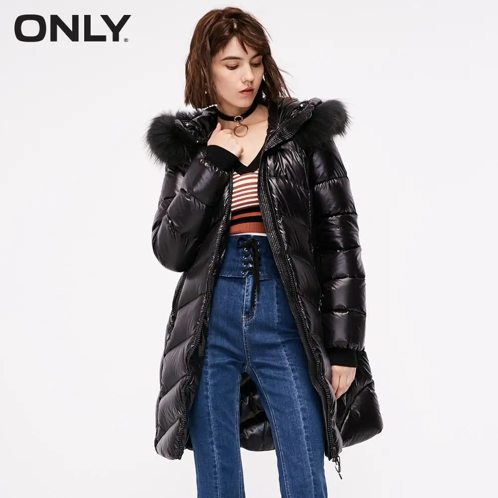 

ONLY Women's Autumn Cinched Waist Long Matte Down Jacket | 118312573