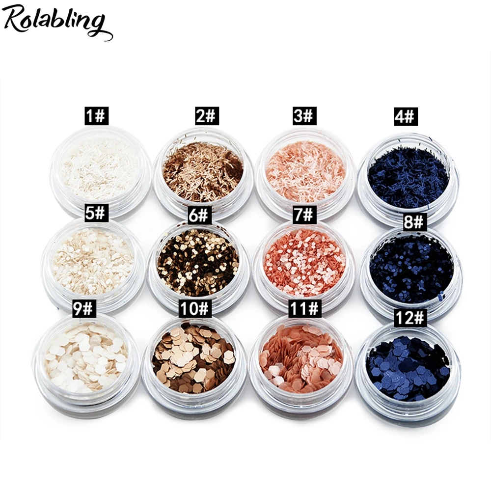 Rolabling Nail Glitter Powder Dust Pigment Powder Nail Art Decorations Nails Accessories Manicure chrome Nail Powder Shining