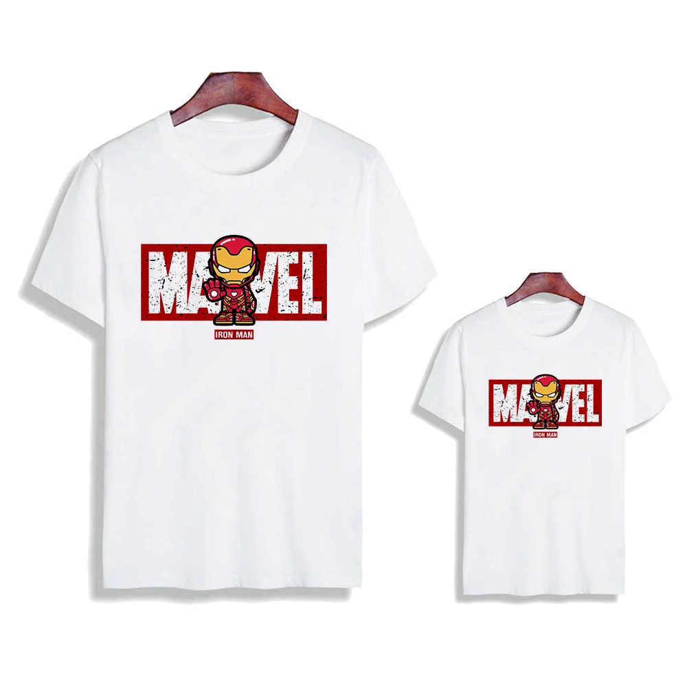 Famliy マーベルのアベンジャーズとトニースタークの子供用半袖tシャツ カジュアルな原宿スタイル プリントトップ 男の子と女の子の服 Matching Family Outfits Aliexpress