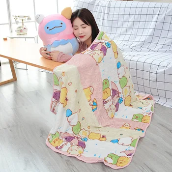 

45cm plush corner biological pillow blanket two-in-one super soft flannel blanket baby nap air conditioning quilt for children p