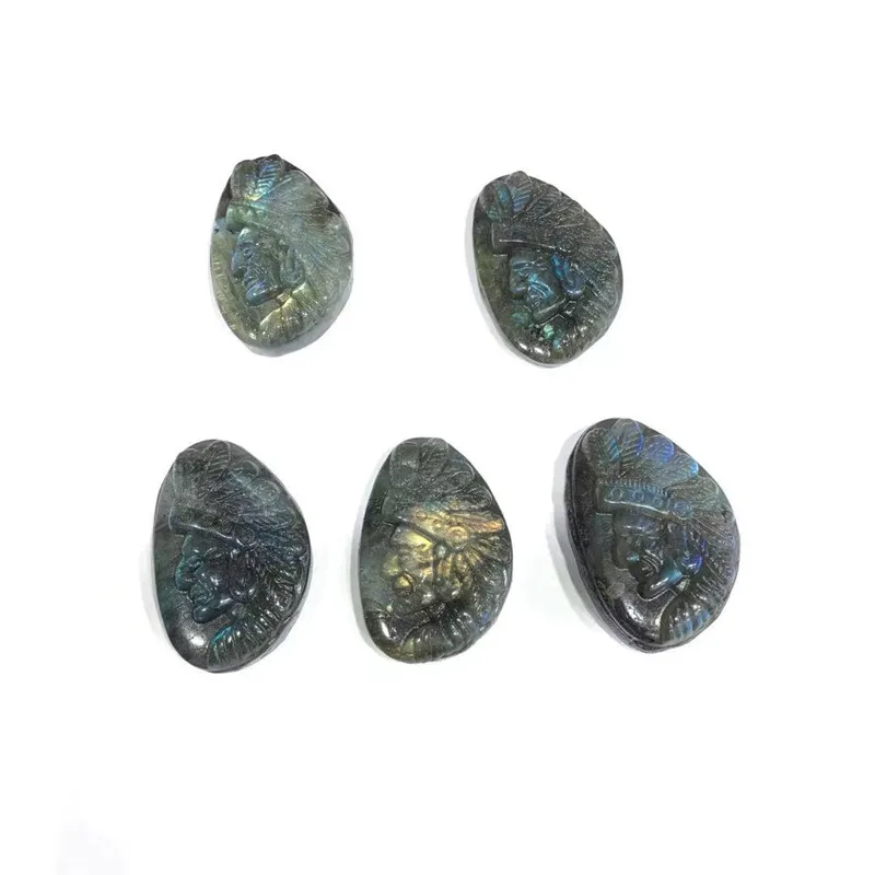 Statua Indiana Labradorite Pietra Preziosa Intagliata A Mano Pietra Preziosa Naturale Artigianato Folk Per Regali