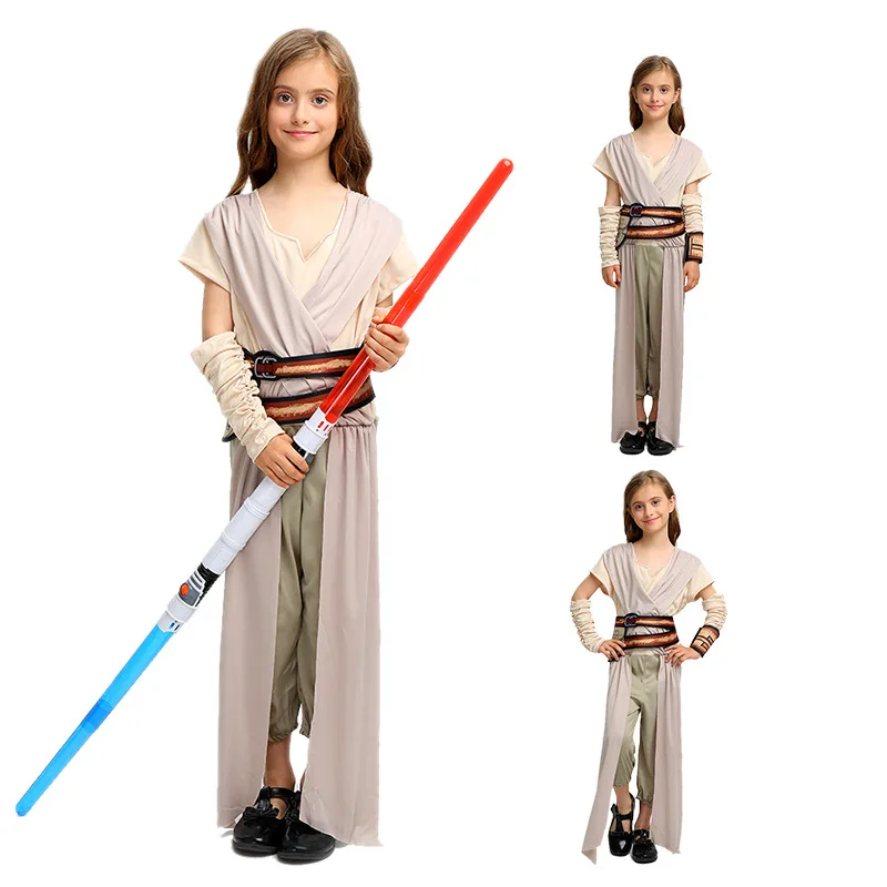 Звезда классического кино, войны, воин-джедай, Пробуждение силы, Рей, нарядное платье для девочек, карнавальный костюм, костюмы на Хэллоуин, вечерние костюмы