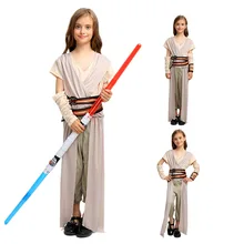 Звезда классического кино, войны, воин-джедай, Пробуждение силы, Рей, нарядное платье для девочек, карнавальный костюм, костюмы на Хэллоуин, вечерние костюмы