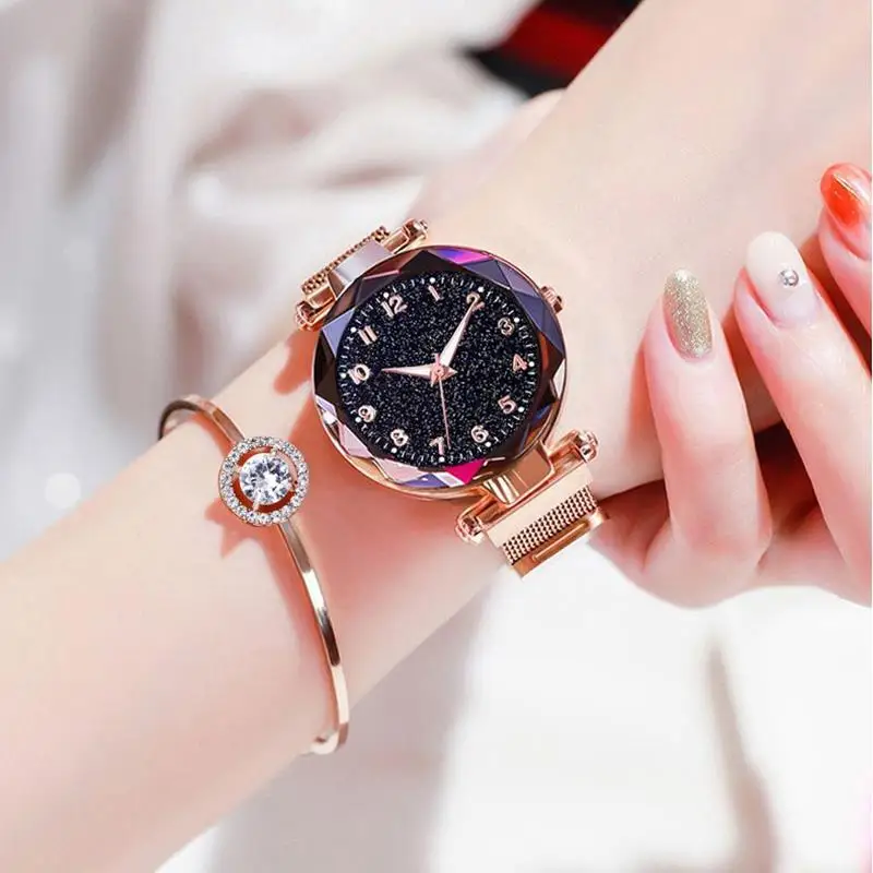 

Starry Sky Women'S Watches Magnetic Mesh Band Quartz Wrustwatch Ladies Luxury Business Watch Fashion Clock Relogio Feminino