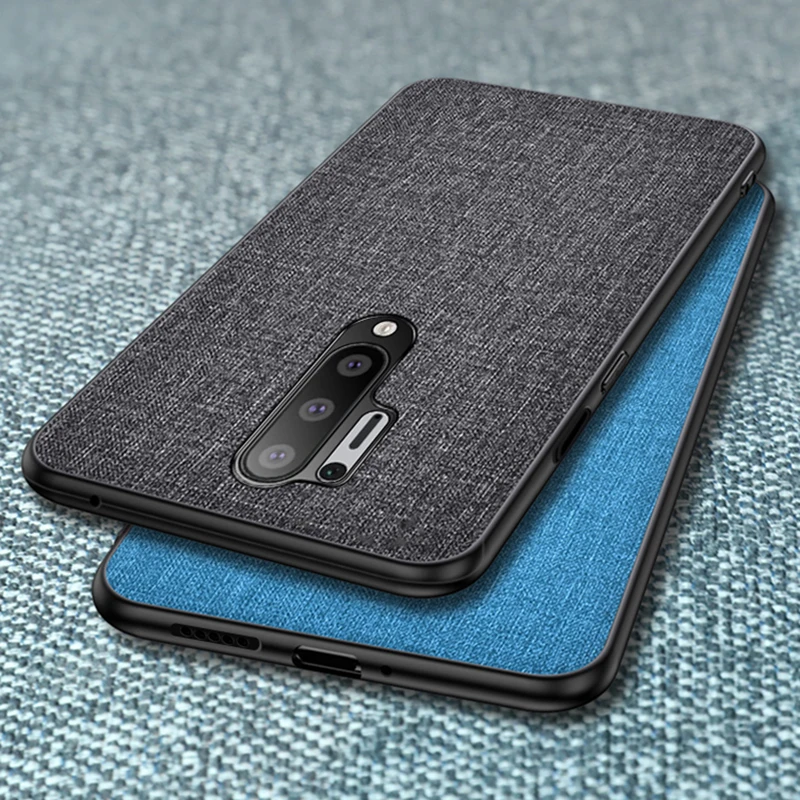 

Ikrsses For OnePlus 8 Pro Luxury PU hard shell back Soft TPU Simple Cloth Case For 1+8 Pro OnePlus 8 All-inclusive Cover