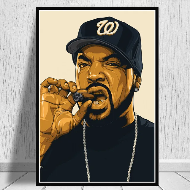 NWA хип-хоп музыкальный Рэппер со звездами Ice Cube Eazy-E холст постер печать Современная живопись маслом искусство настенные картины гостиная домашний декор - Цвет: A