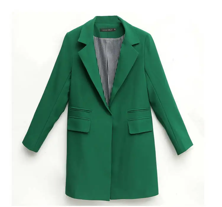 

Blazer Long Sleeve Ladies Suit Coat Jacket Green Women Blazers Female 2019 Office Ladies Blazer