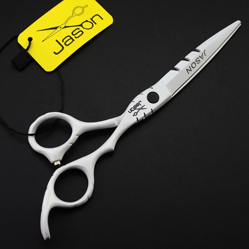 Professional 5.5inch Knife Shape White Color Straight Thinning Hair Cut Scissor Barber Supply Dog Cat Grooming Shear Clipper