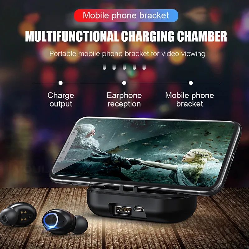 Rockspace СПЦ Bluetooth наушники touch Управление Hi-Fi стерео Беспроводной микрофон для телефона с Зарядное устройство зарядки box мини