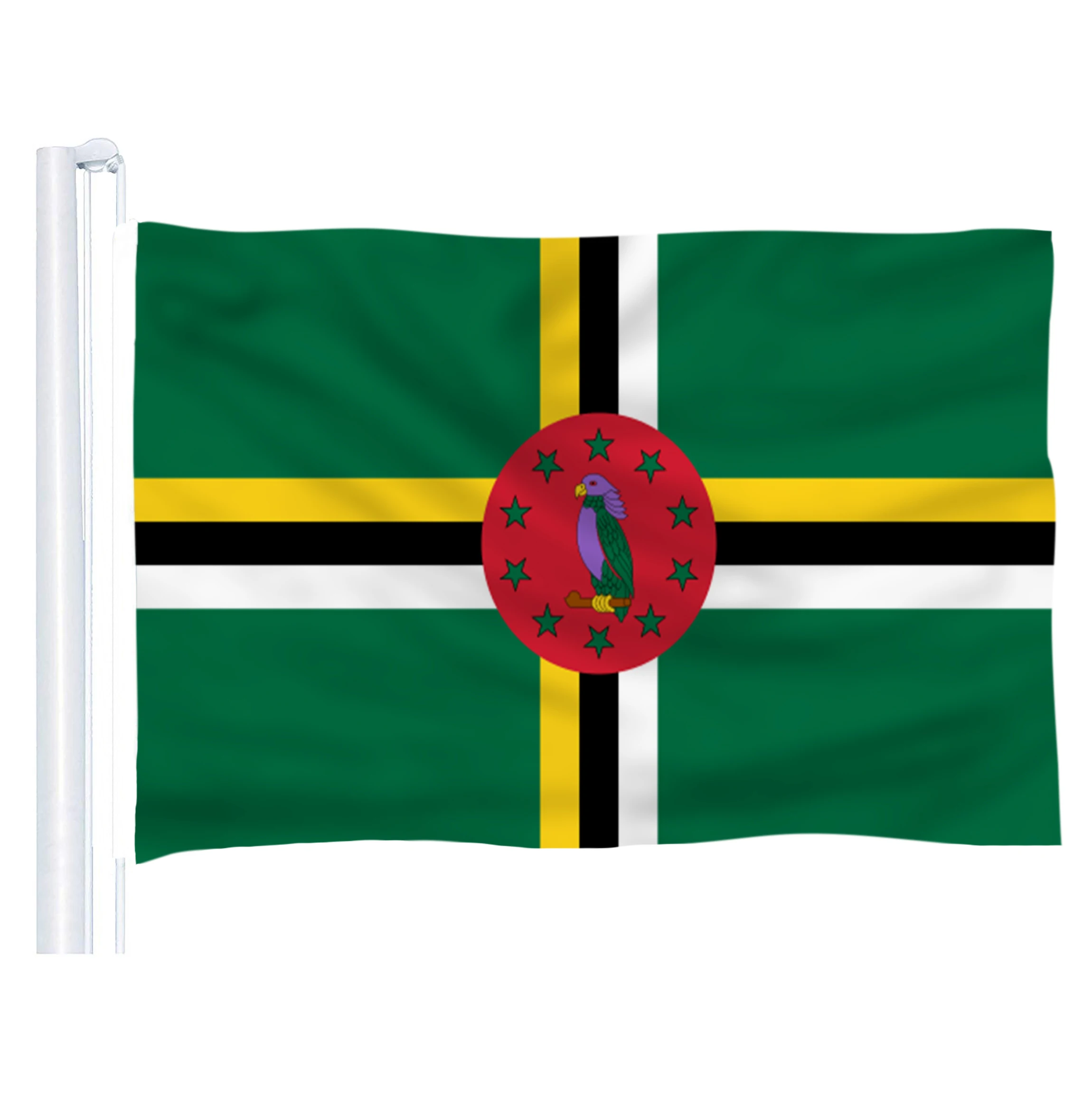 

2017 The Dominica Flag Polyester Flag 5*3 FT 150*90 CM High Quality