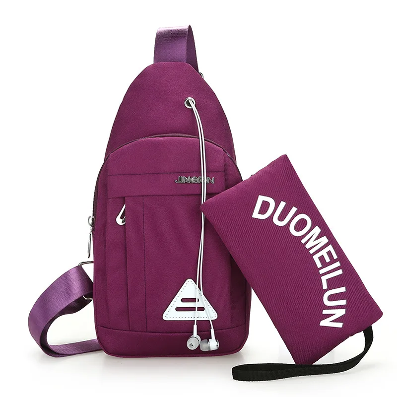 Одна сумка на ремне нагрудная Женская Корейская Водонепроницаемая оксфордская ткань Повседневная трендовая Женская нагрудная сумка рюкзак на одно плечо сумка