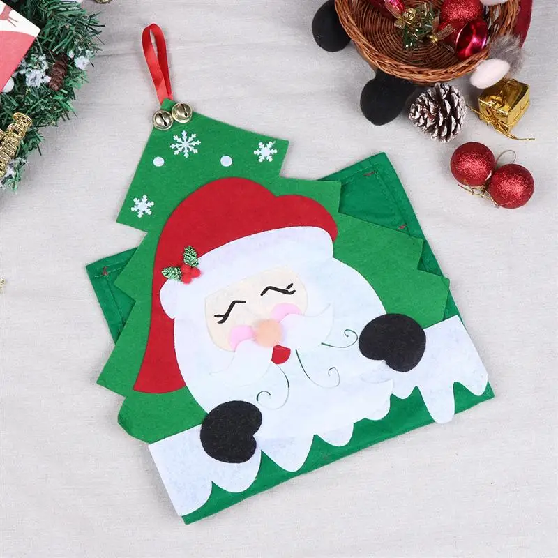 Adorable Countdown Calendar Christmas Hanging Santa Design Ornament Advent Calendar Cute Non-woven Decorations Christmas