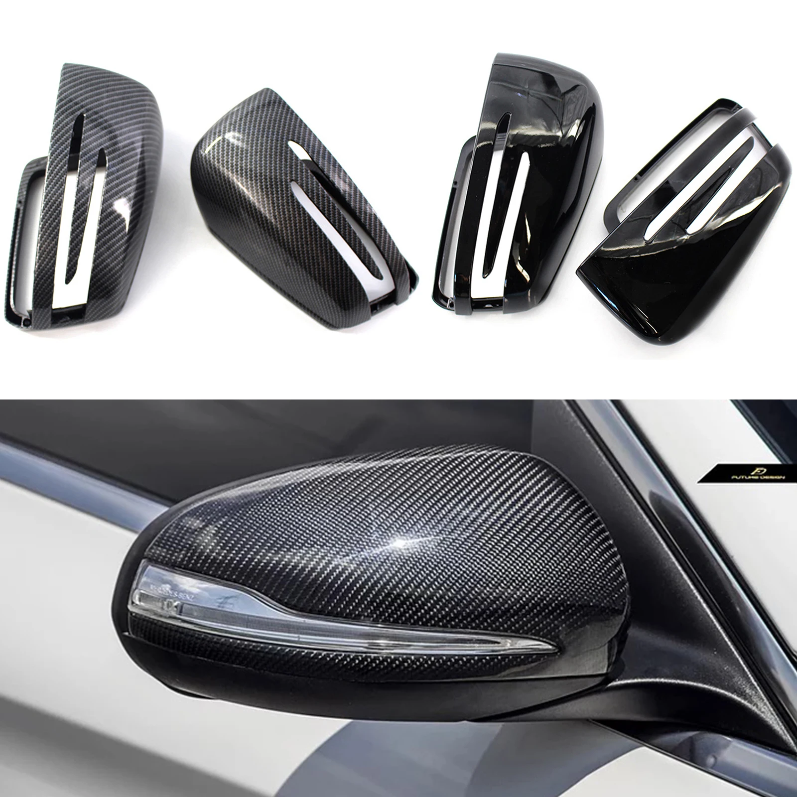 

1pair Rearview Mirror Cap Wing Side Mirror Cover Fit For Mercedes Benz W212 W204 W246 W221 A B C E S CLA GLA GLK