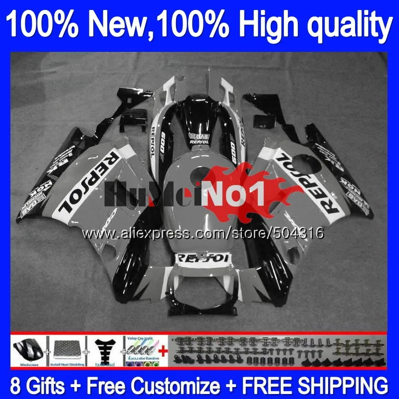 No. 1 Корпус+ майка для HONDA CBR 600F3 CC CBR600FS 1997 1998 3MC. 166 CBR600 F3 FS 600CC 600 F3 97-98 CBR600F3 97 98 Repsol серый обтекатели - Цвет: No. 1
