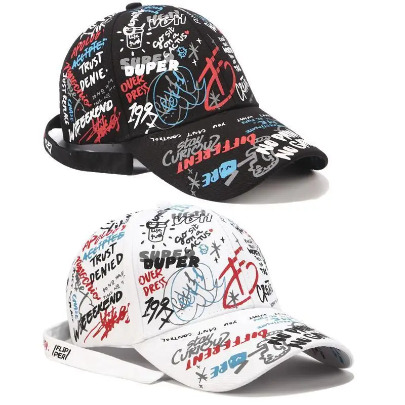 Бейсбольная кепка с надписями, граффити, защита от солнца, хип-хоп кепка, козырек, Весенняя Кепка, Мужская регулируемая бейсболка, хлопковая кепка для женщин и мужчин, шапки
