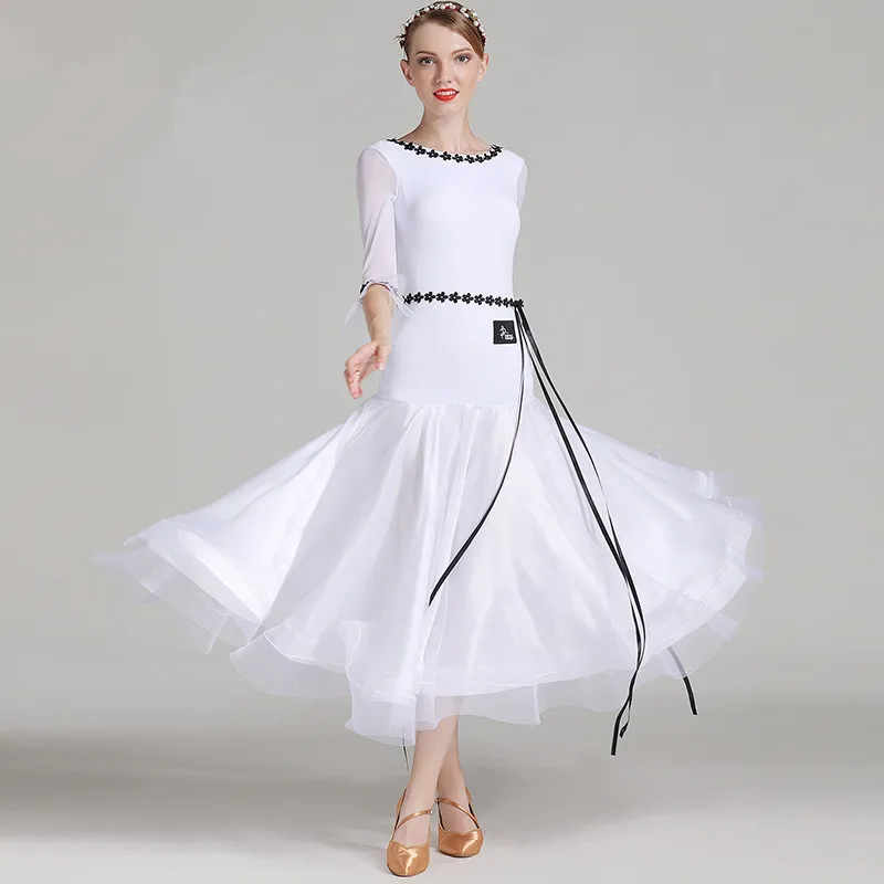 

Wholesale Women Girls White Sexy Elegant International Standard Ballroom Dress