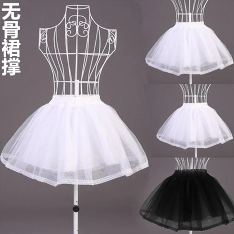 Женская свадебная Однослойная шифоновая короткая юбка-пачка в стиле Лолиты, Цветочная кружевная отделка, свадебное платье принцессы