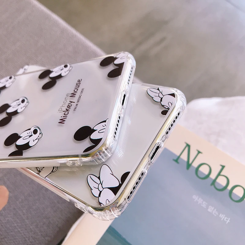 Милые прозрачные чехлы с рисунком Минни Микки для iPhone 11Pro Max 6 6s 7 8 Plus X Xs Max Xr 11 Pro мягкий чехол Fundas Capa