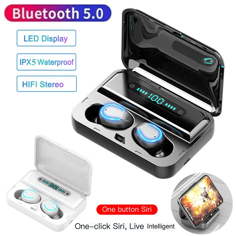 F9 5 TWS V5 0 Wireless Bluetooth Earphone 3500mAh Touch LED Digital Display Waterproof In ear Sport Stereo HiFi Music Headset