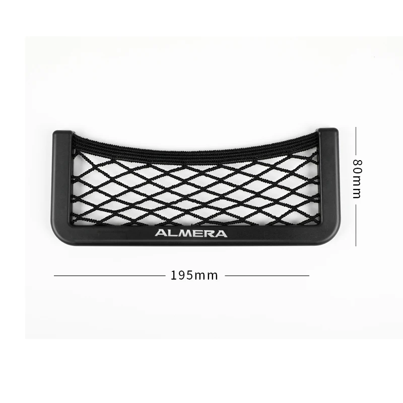 1pcs Car Seat Side Back Storage Net Bag Phone Holder Pocket Organizer for Nissan Almera G15 N16 Car-Styling Accessories