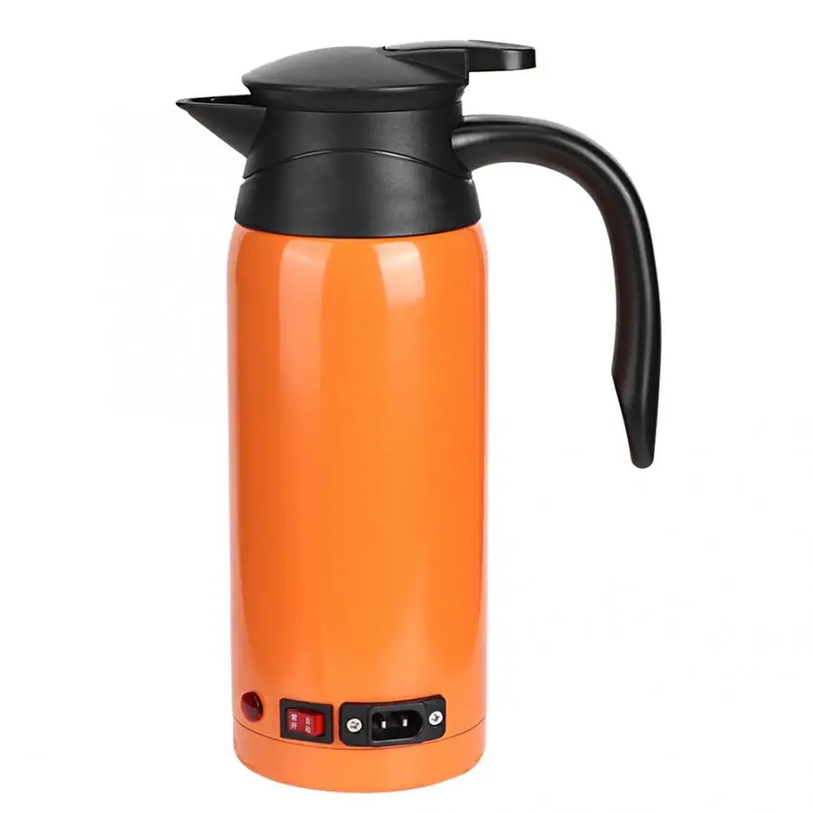 800ML Stainless Steel Safe Car Electric Heated Water Kettle Bottle Cup 12-24V 800ml Travel Car Kettle