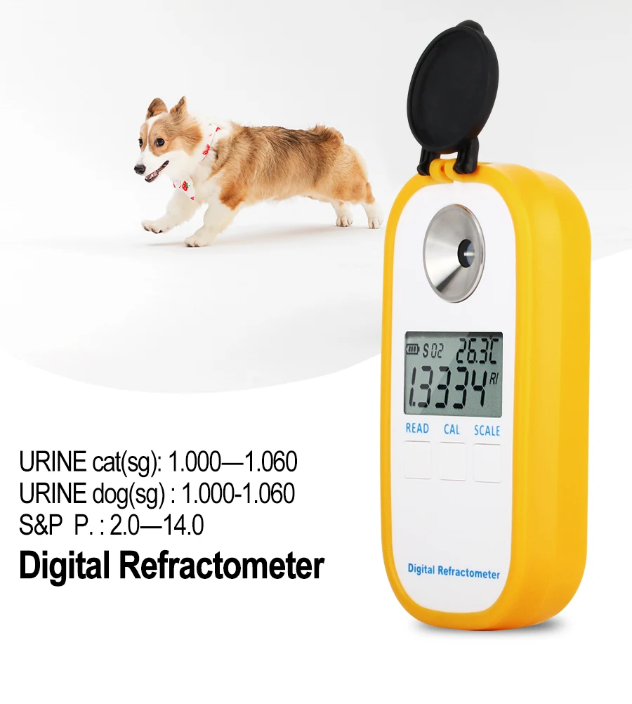 RZ Animal Clinical Refractometer Veterinary Serum Protein Piss Urine Digital Refractometer Pet Dog Cat Specific Gravity Tester