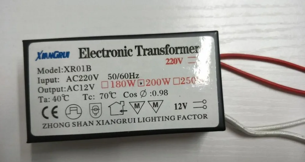 new 200W high power no noise no flicker Electronic Transformer 220V - 12V Halogen Bulb  Driver