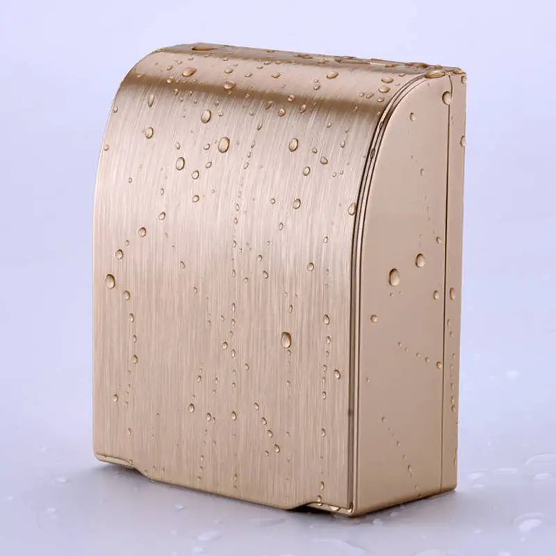 1pcs Golden Switch Socket Waterproof Box Bathroom Toilet Wall Panel Cover 86 Electrical Accessories | Обустройство дома