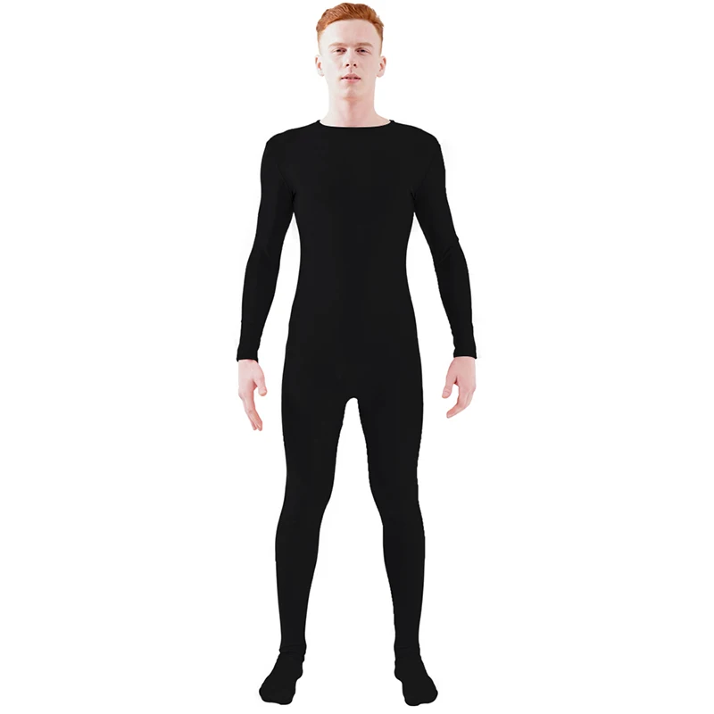 Ensnovo Блестящий боди на молнии Zentai цельные колготки для мужчин индивидуальный