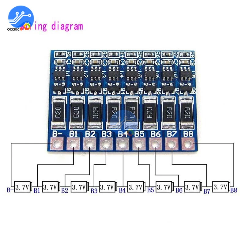 BMS 3S 4S 5S 6S 7S 8S Chargeur Batterie Lithium 18650 Protection PCB
