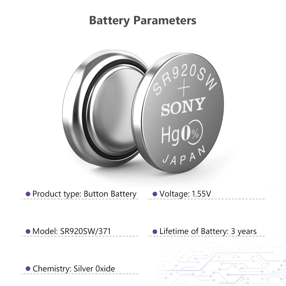 10 шт. для sony 45mAh 1,55 V AG6 371 SR920SW LR920 171 370 L921 LR69 SR920 кнопочные батареи для часов игрушка пульт дистанционного управления батарея для монет
