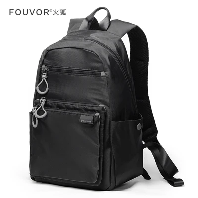 Fouvor Модный женский компьютерный рюкзак Оксфорд Дорожные холщовые сумки Школьные сумки 2802-02 - Цвет: black