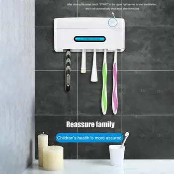 

Antibacterial 2 in 1 UV Light Ultraviolet Toothbrush Automatic Toothpaste Dispenser Sterilizer Toothbrush Holder Cleaner